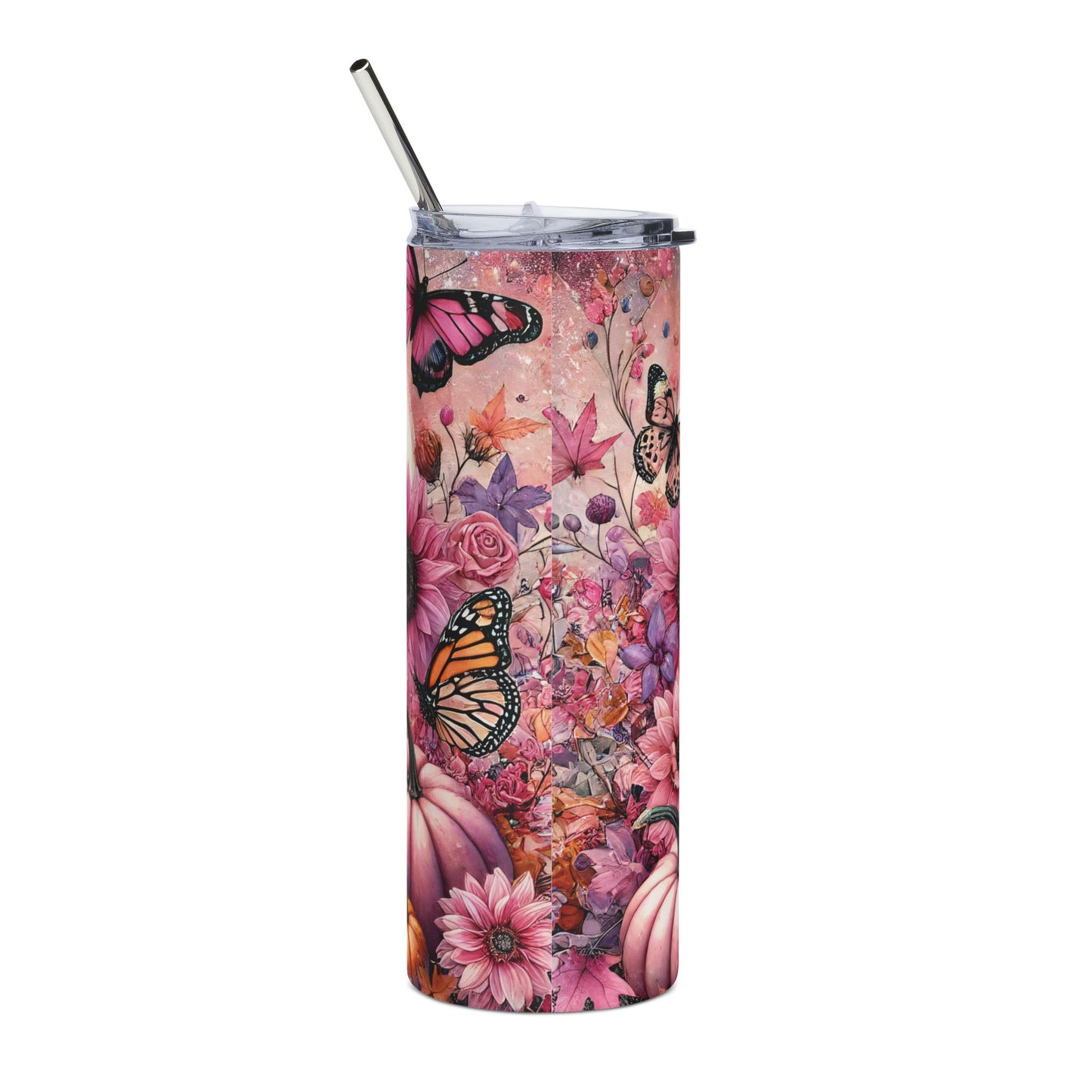 Adorable Cow Floral Tumbler, 20oz - Cute Cow Drinkware for Farmhouse Decor, Birthday Gift, Outdoor Events, & Fall Celebrations