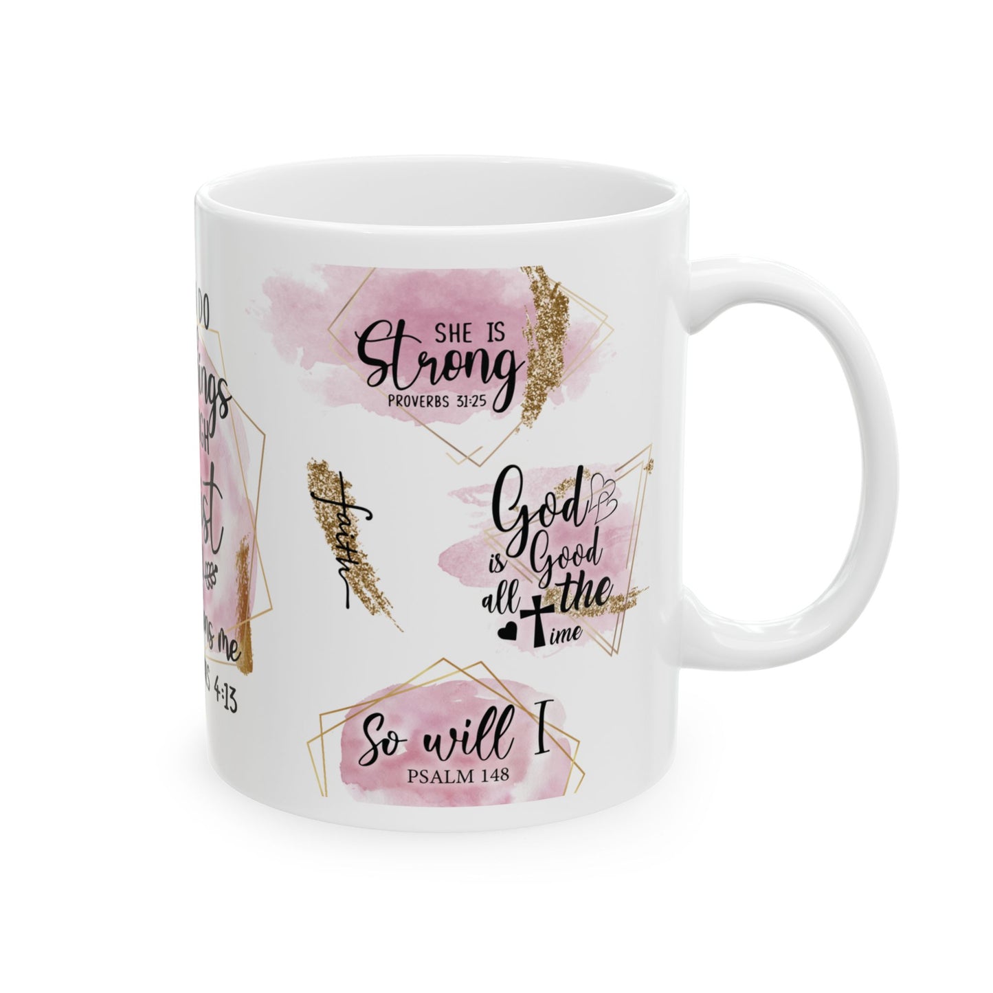 Inspirational Ceramic Mug for Coffee Lovers, Motivational Gift, Faith-Based Mug, Bible Verse Coffee Cup, Christian Decor