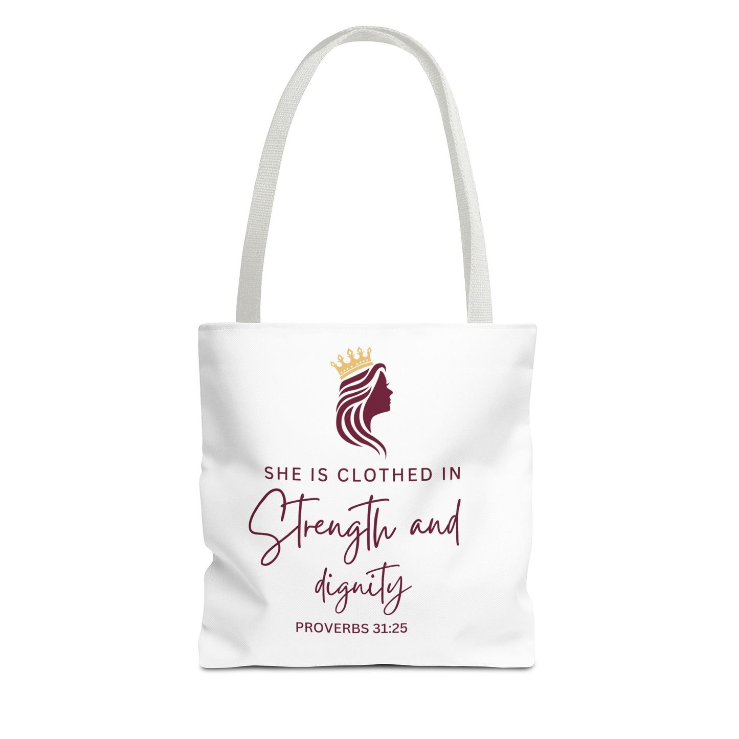 Inspirational Tote Bag, Motivational Shopping Bag, Proverbs 31:25 Gift, Empowerment Gift, Faith-Based Tote, Women's Tote
