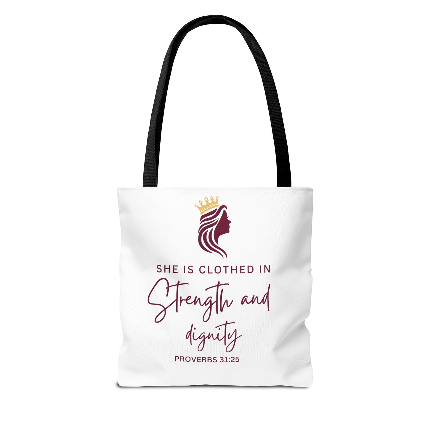 Inspirational Tote Bag, Motivational Shopping Bag, Proverbs 31:25 Gift, Empowerment Gift, Faith-Based Tote, Women's Tote