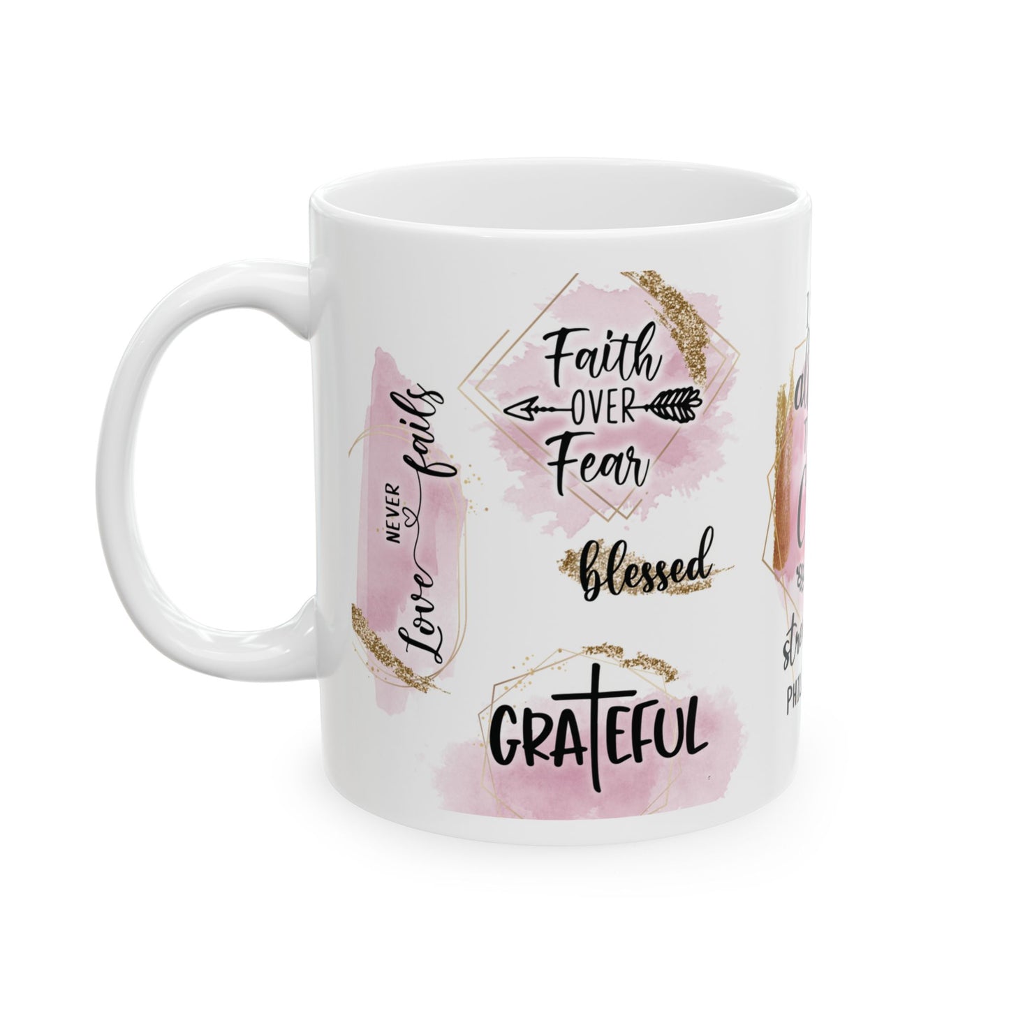 Inspirational Ceramic Mug for Coffee Lovers, Motivational Gift, Faith-Based Mug, Bible Verse Coffee Cup, Christian Decor
