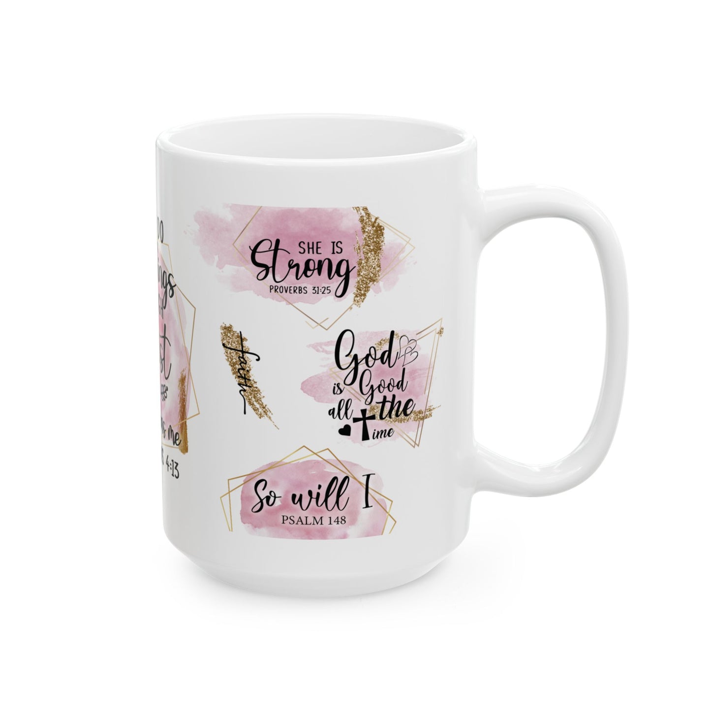 Inspirational Ceramic Mug for Coffee Lovers, Motivational Gift, Faith-Based Mug, Bible Verse Coffee Cup, Christian Decor