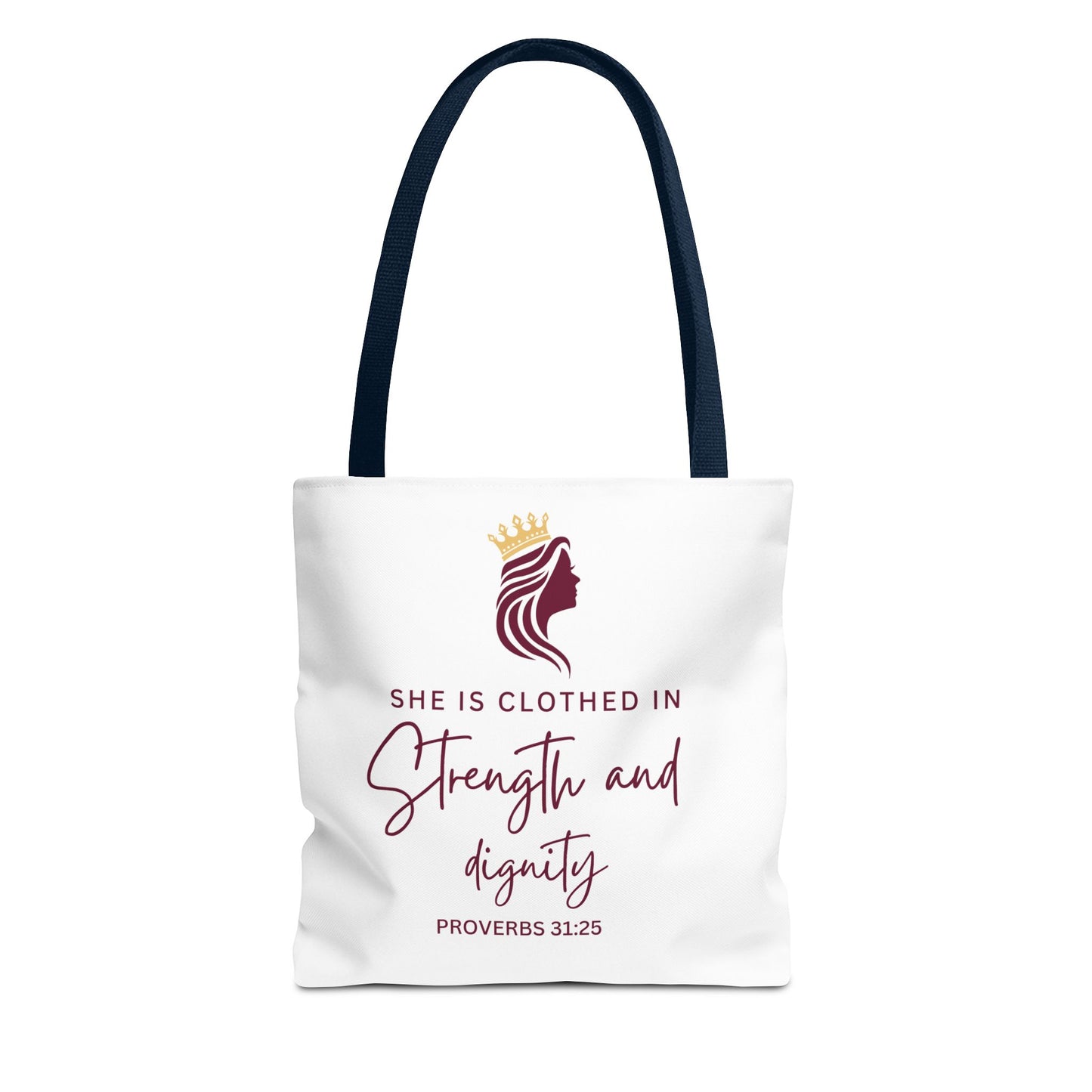 Inspirational Tote Bag, Motivational Shopping Bag, Proverbs 31:25 Gift, Empowerment Gift, Faith-Based Tote, Women's Tote