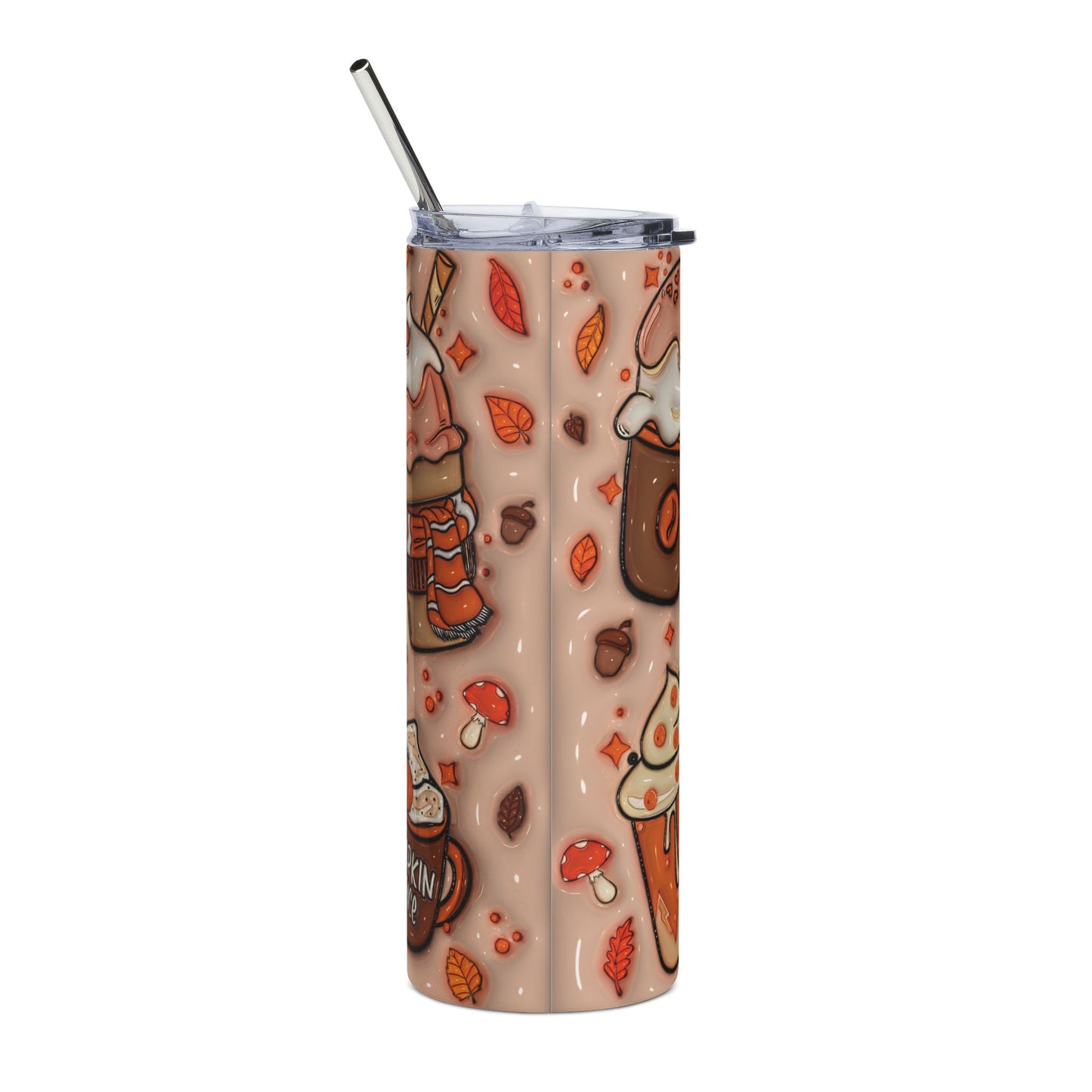 Fall Vibes Stainless Steel Tumbler, 20oz | Coffee Lover Gift, Autumn Travel Mug, Hot Cocoa Tumbler, Seasonal Drinkware