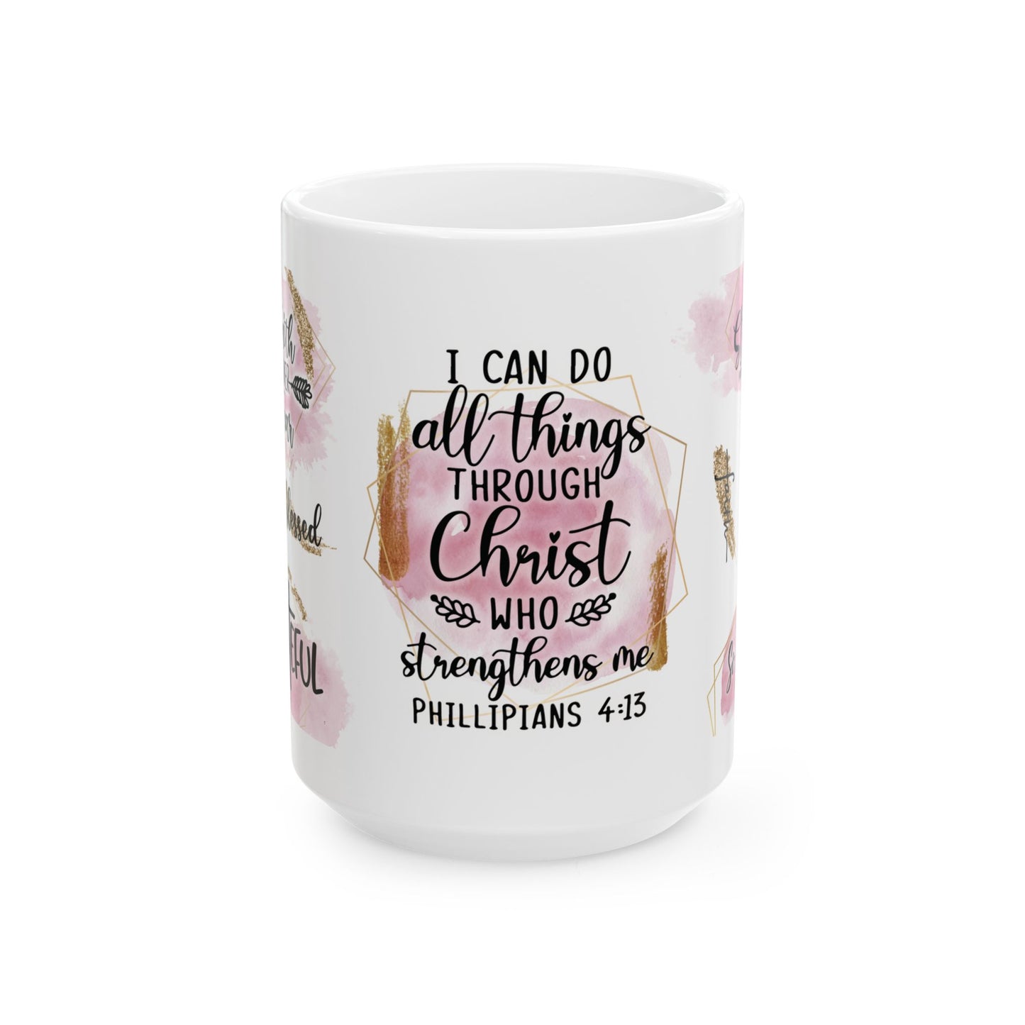 Inspirational Ceramic Mug for Coffee Lovers, Motivational Gift, Faith-Based Mug, Bible Verse Coffee Cup, Christian Decor