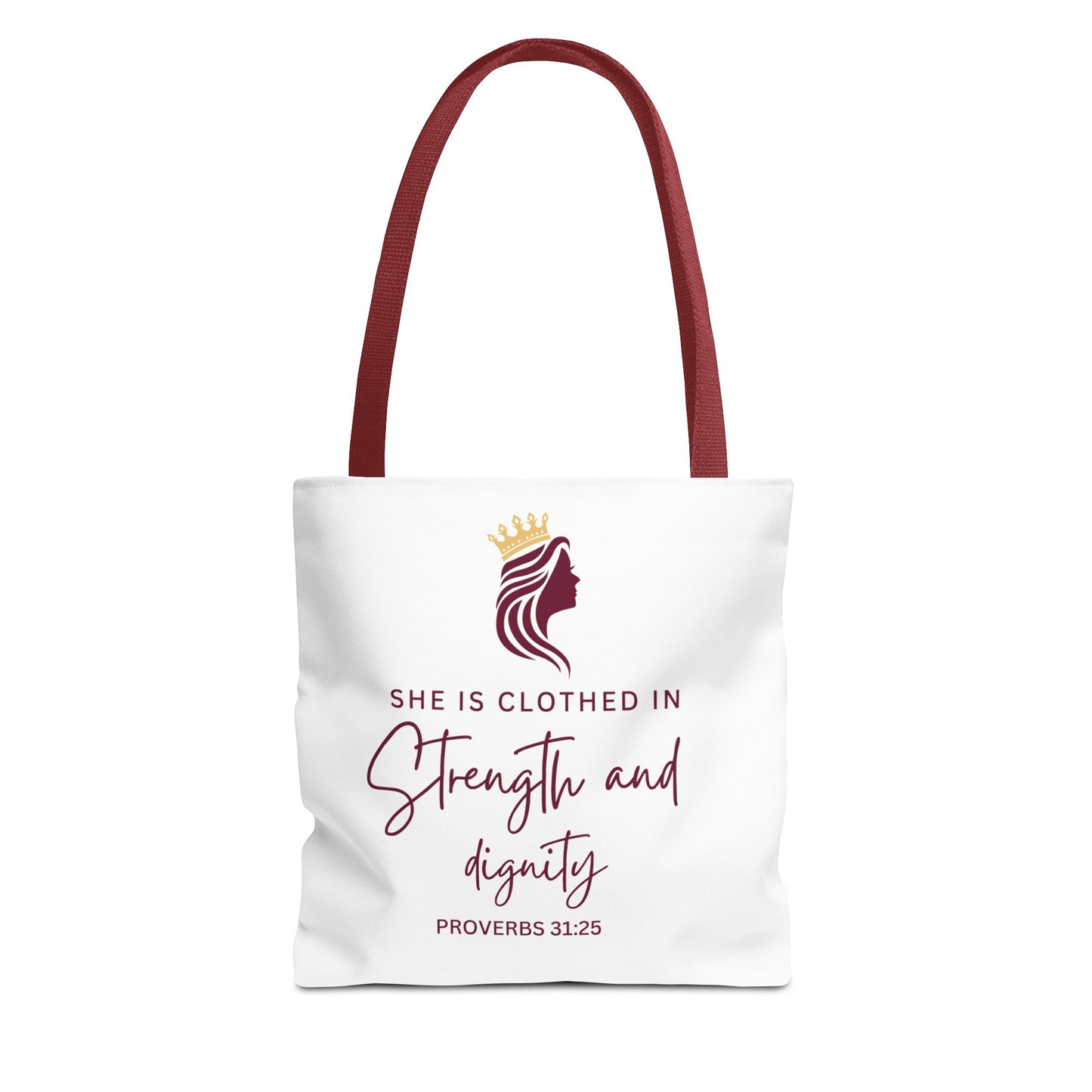 Inspirational Tote Bag, Motivational Shopping Bag, Proverbs 31:25 Gift, Empowerment Gift, Faith-Based Tote, Women's Tote