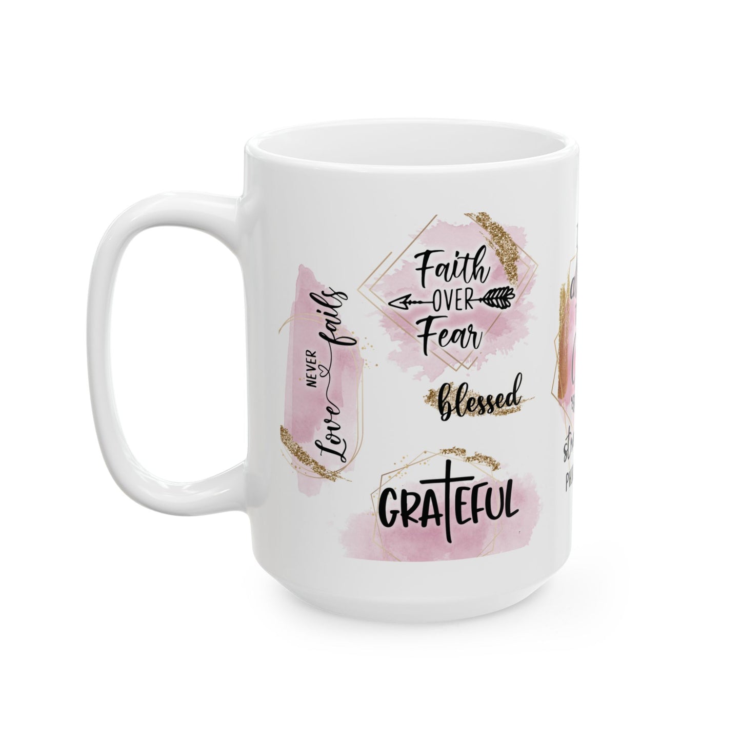 Inspirational Ceramic Mug for Coffee Lovers, Motivational Gift, Faith-Based Mug, Bible Verse Coffee Cup, Christian Decor