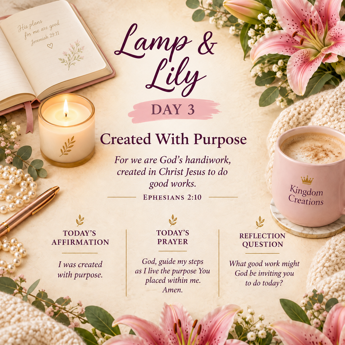 Day 3: Created With Purpose | Lamp & Lily | Kingdom Creations by Lily