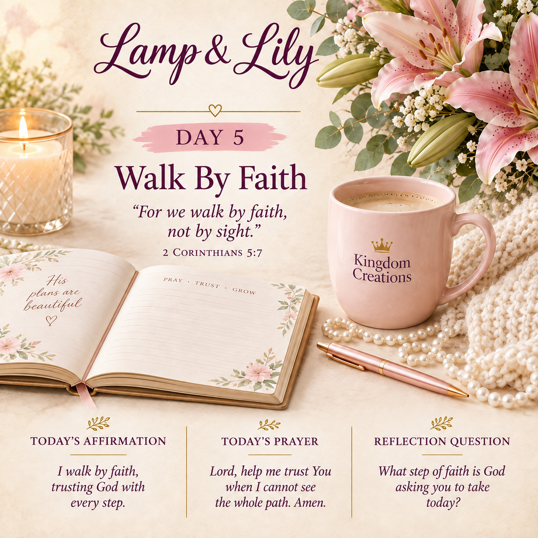 Day 5: Walk by Faith | Lamp & Lily | Kingdom Creations by Lily