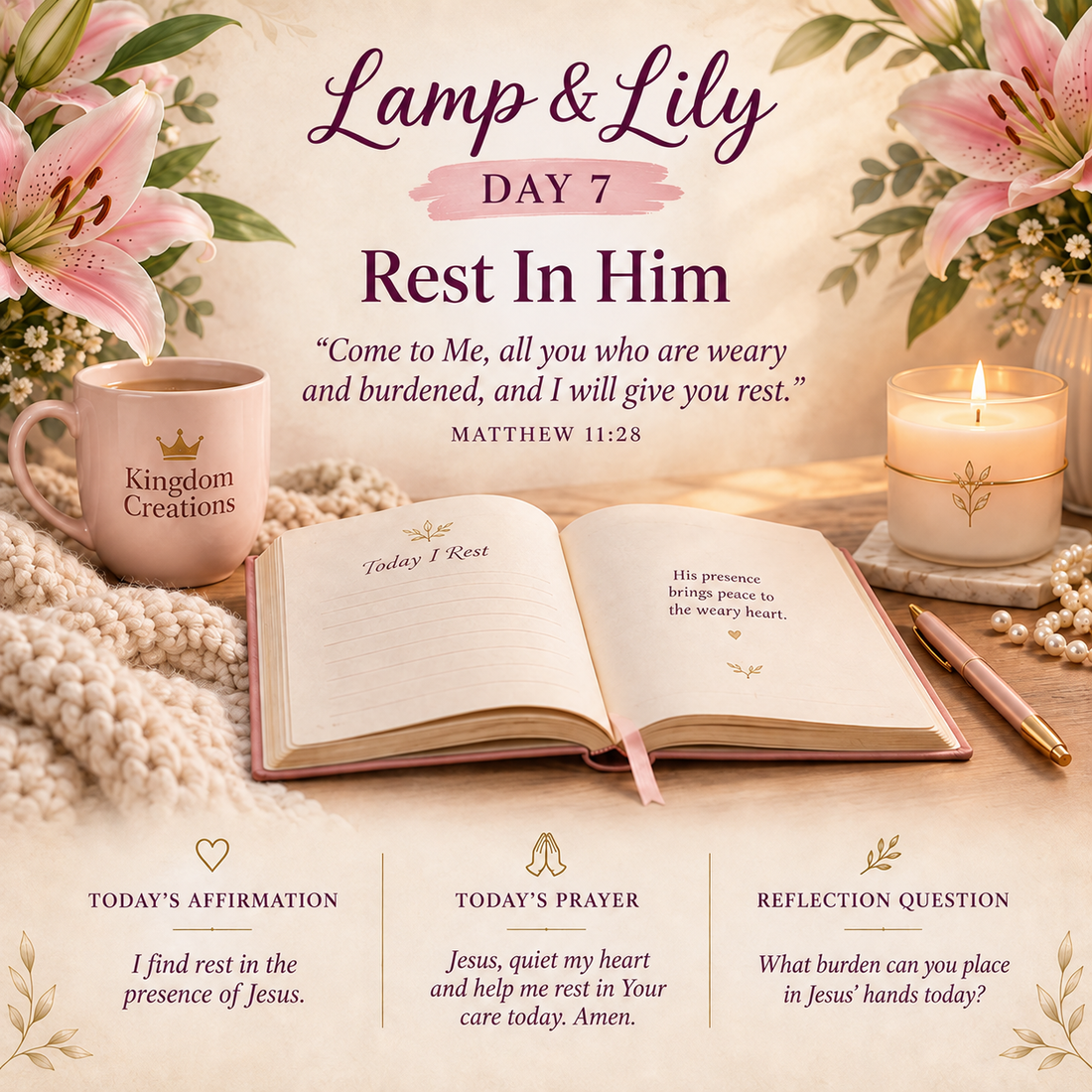 Day 7: Rest in Him | Lamp & Lily | Kingdom Creations by Lily