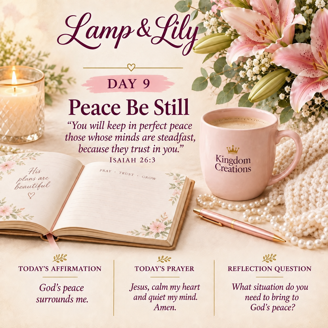 Day 9: Peace Be Still | Lamp & Lily | Kingdom Creations by Lily