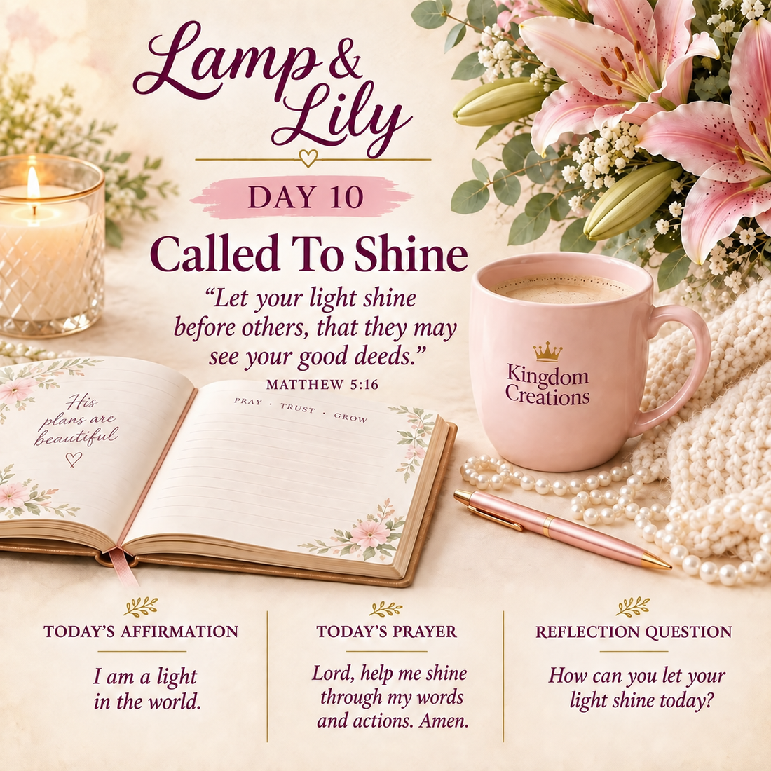 Day 10: Called To Shine | Lamp & Lily | Kingdom Creations by Lily