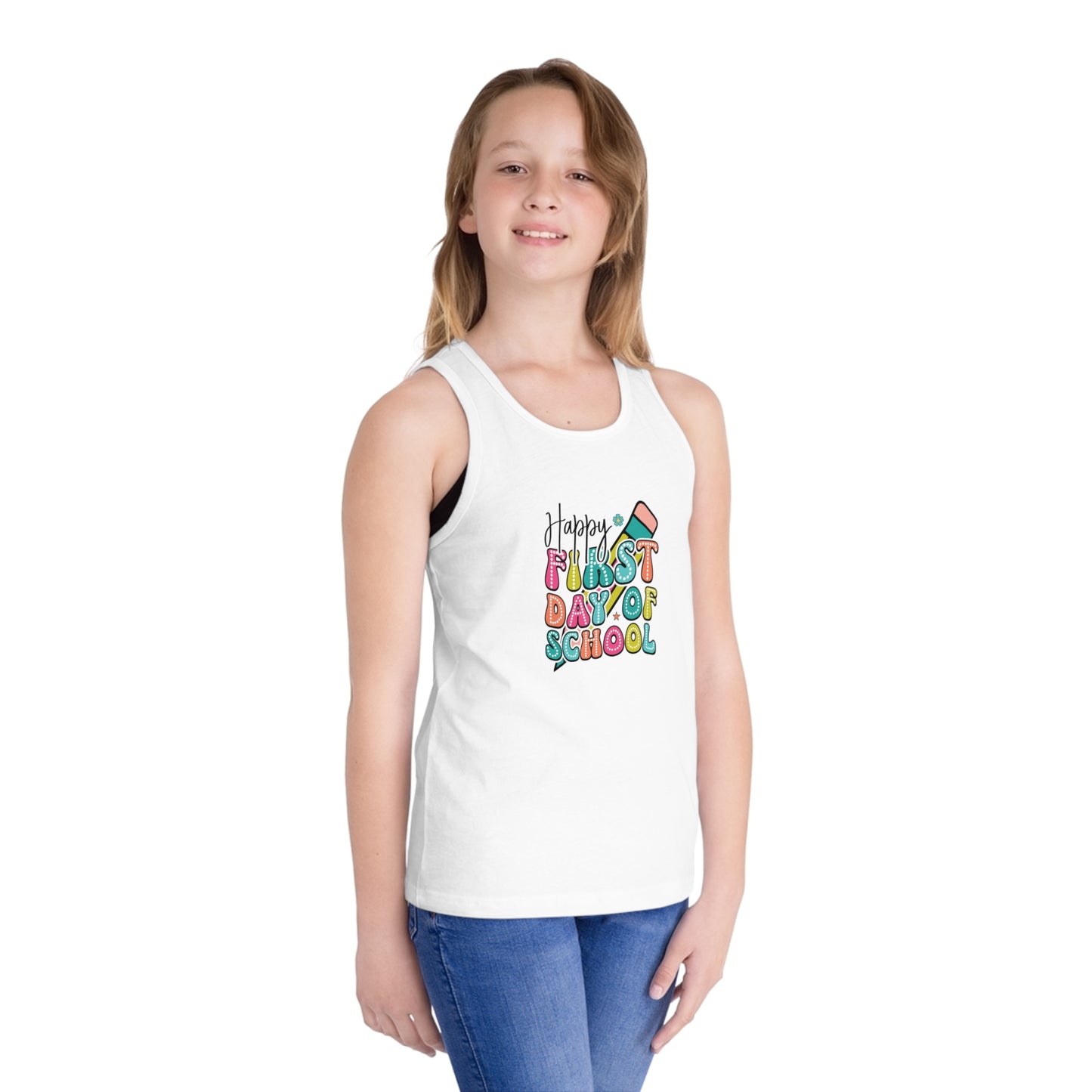 Happy First Day of School Kid's Jersey Tank Top