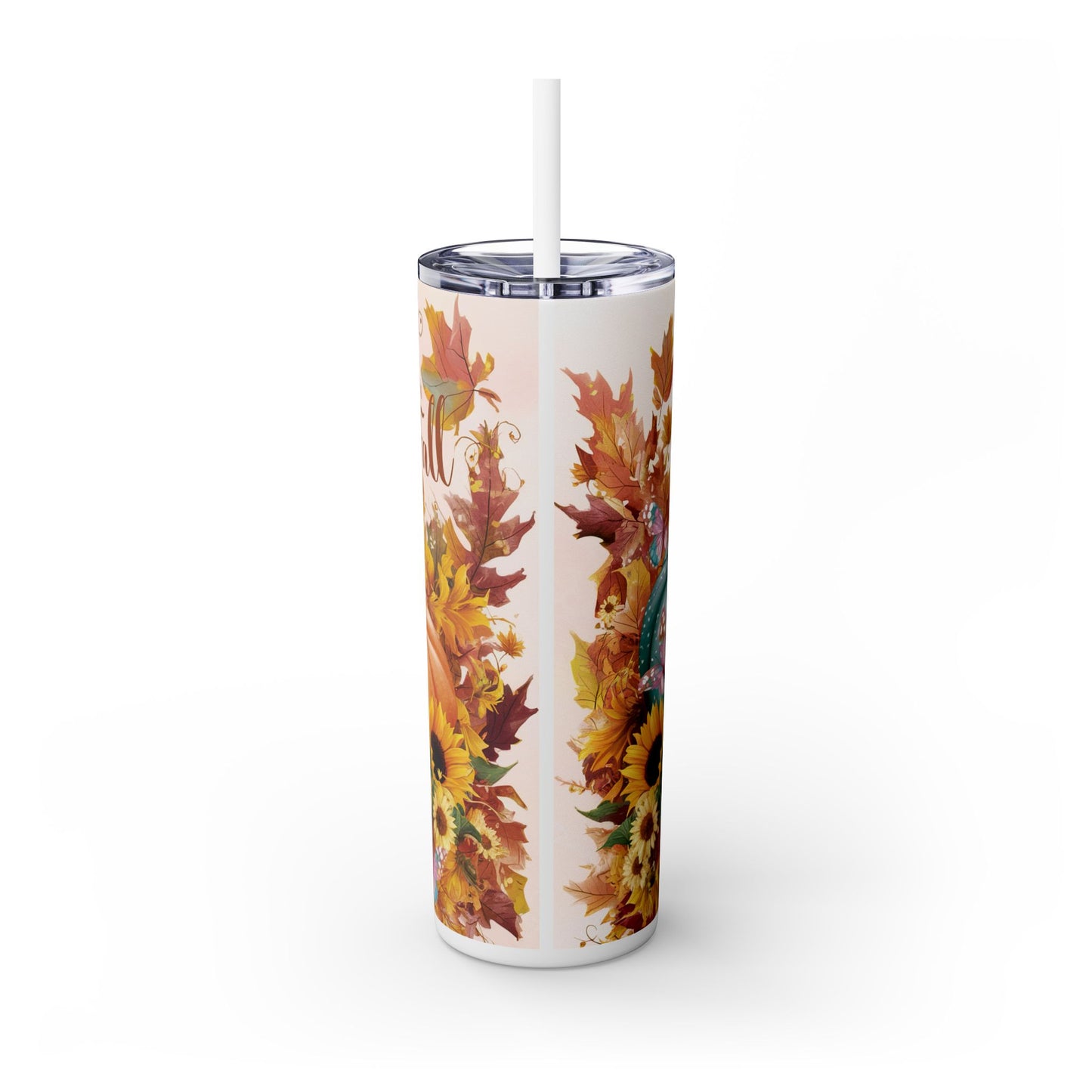 Just a girl who loves Fall Skinny Tumbler with Straw, 20oz