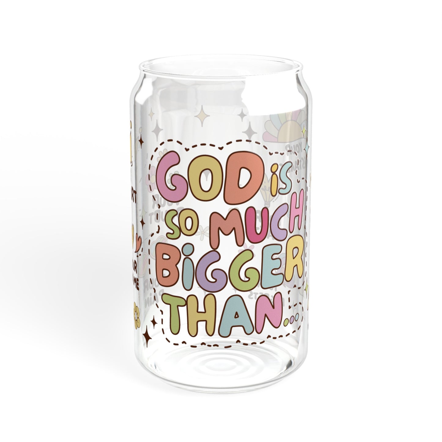 God is Much Bigger  Sipper Glass, 16oz