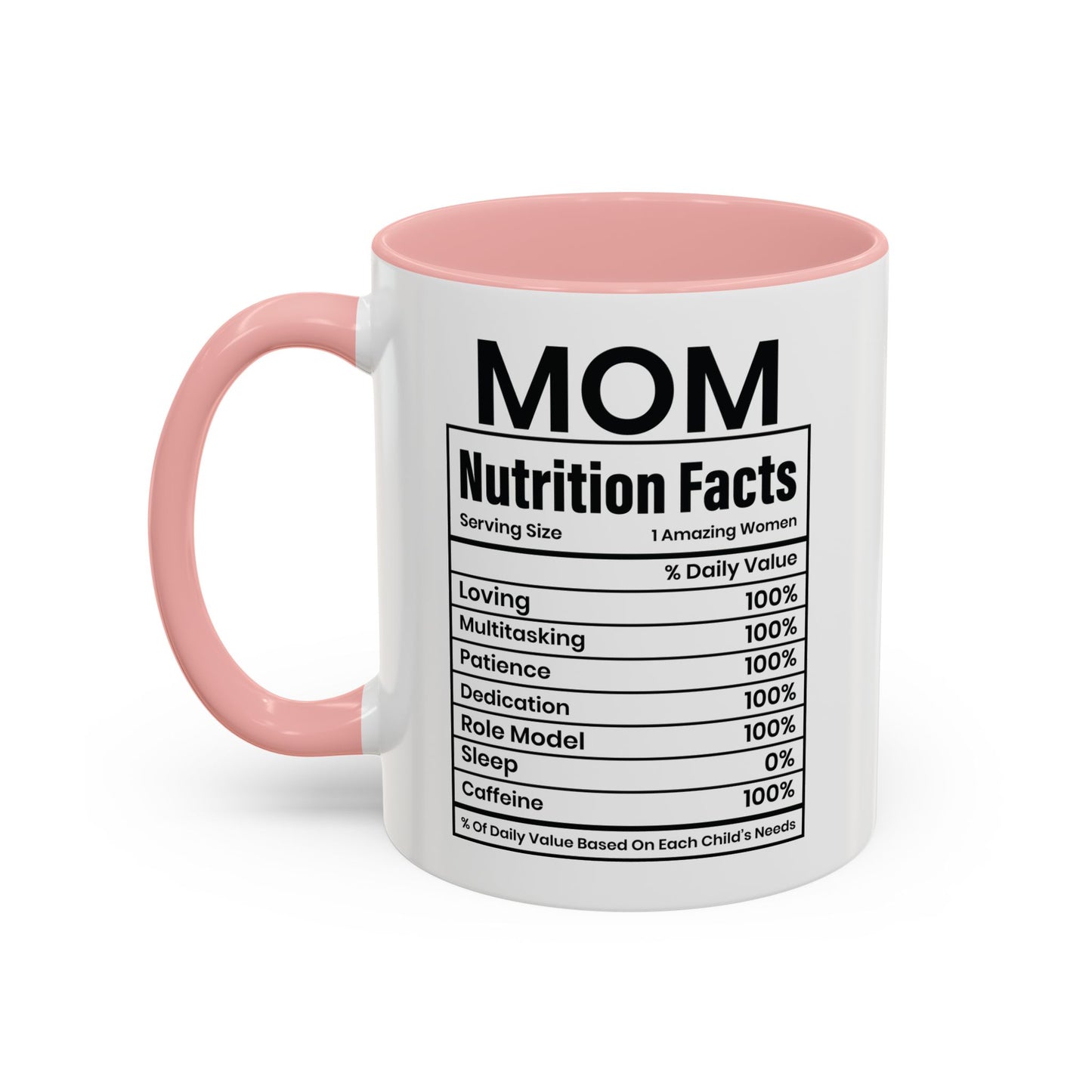 Mom Nutrition Facts  Accent Coffee Mug