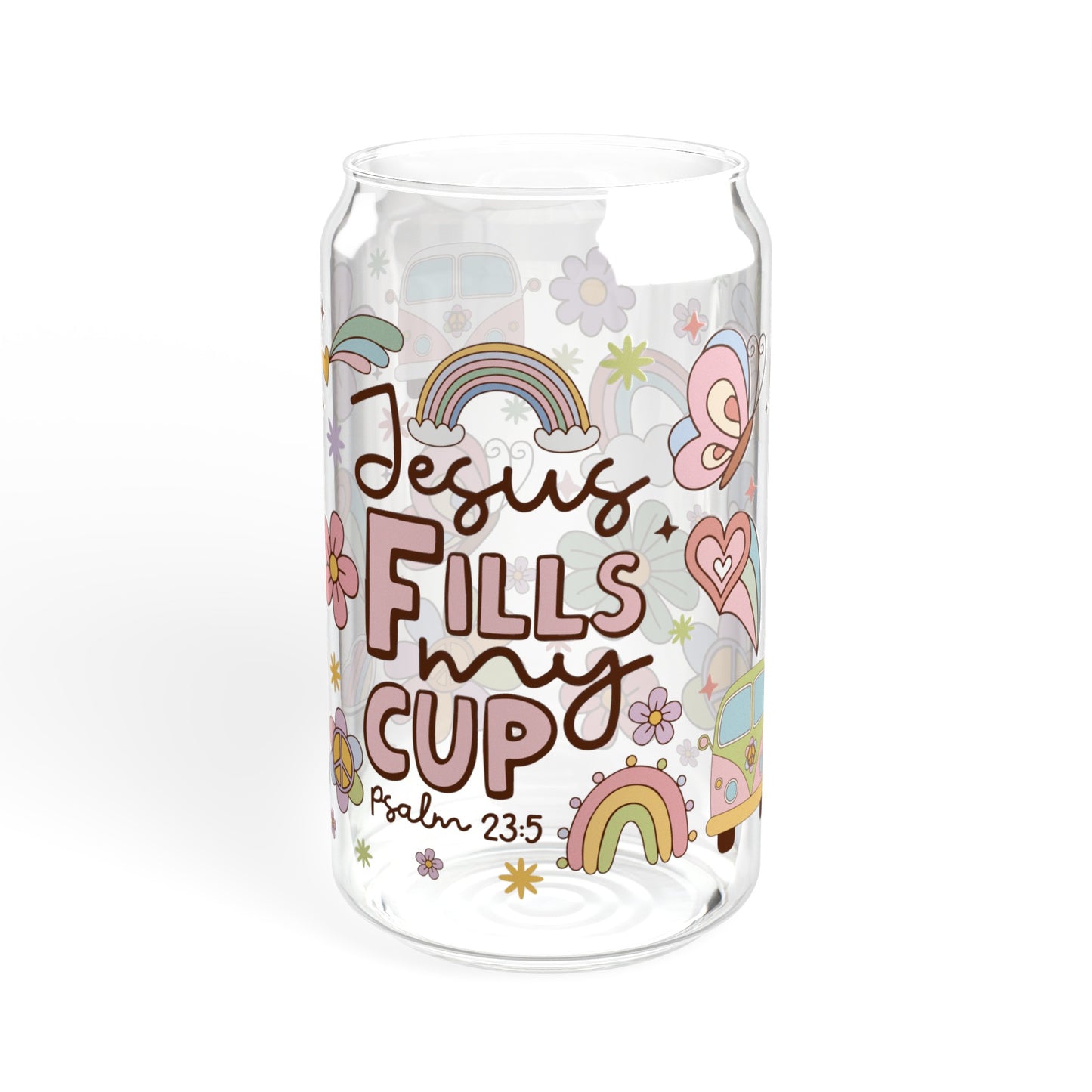 Jesus Fills my Cup  Sipper Glass, 16oz