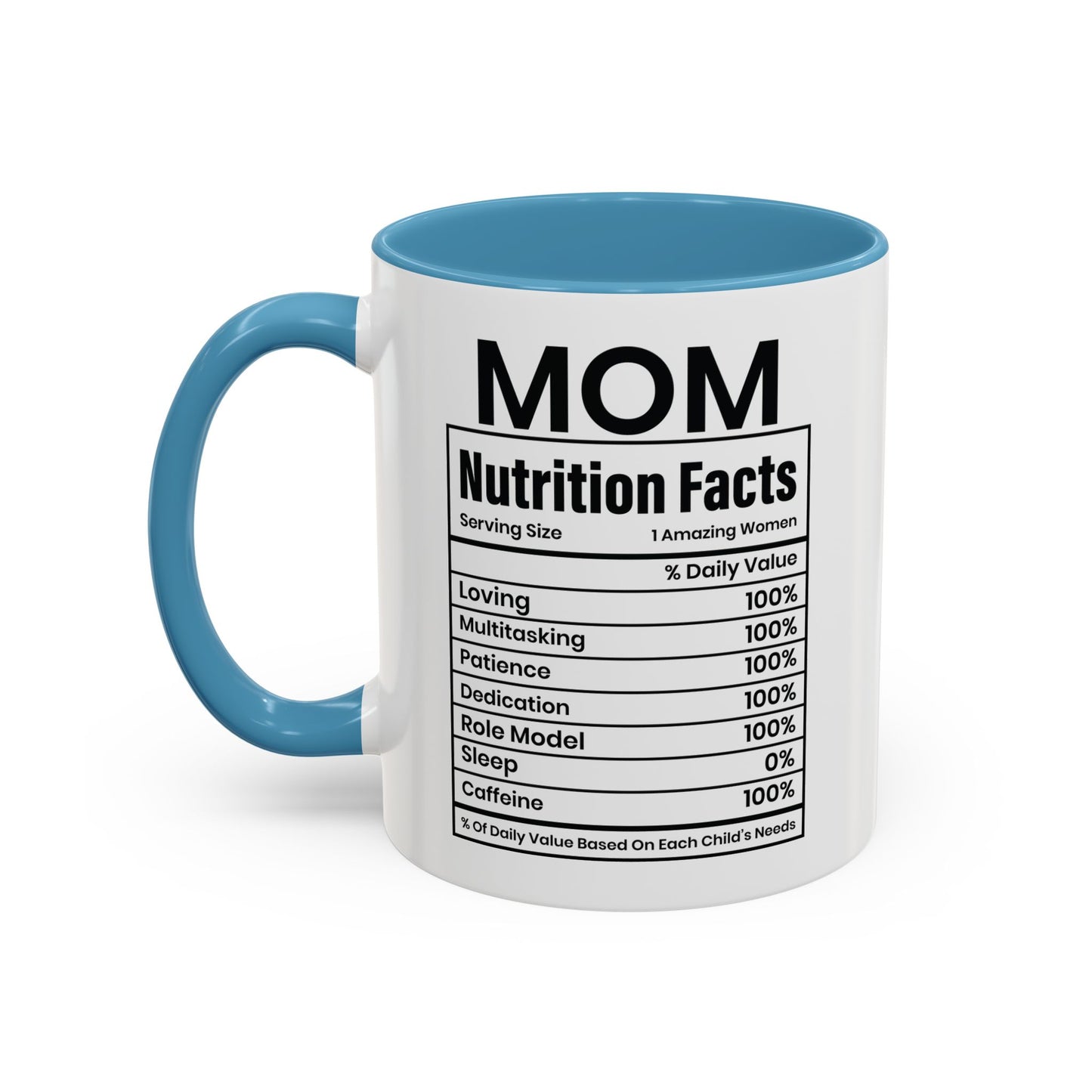 Mom Nutrition Facts  Accent Coffee Mug