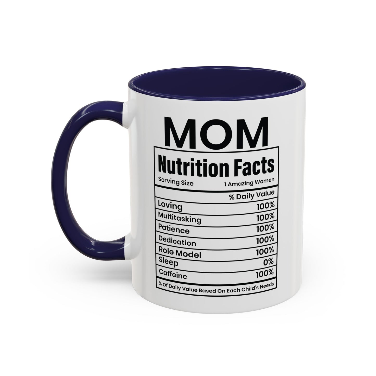 Mom Nutrition Facts  Accent Coffee Mug