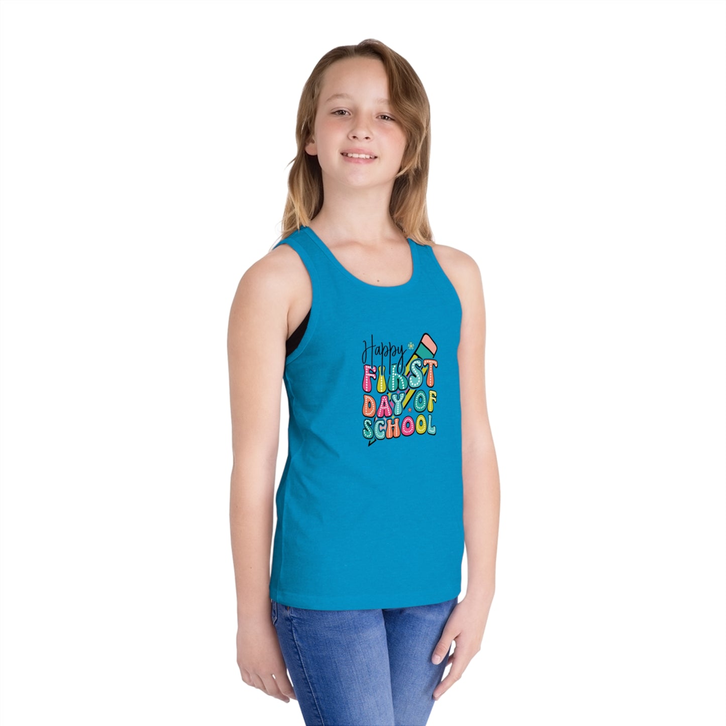 Happy First Day of School Kid's Jersey Tank Top