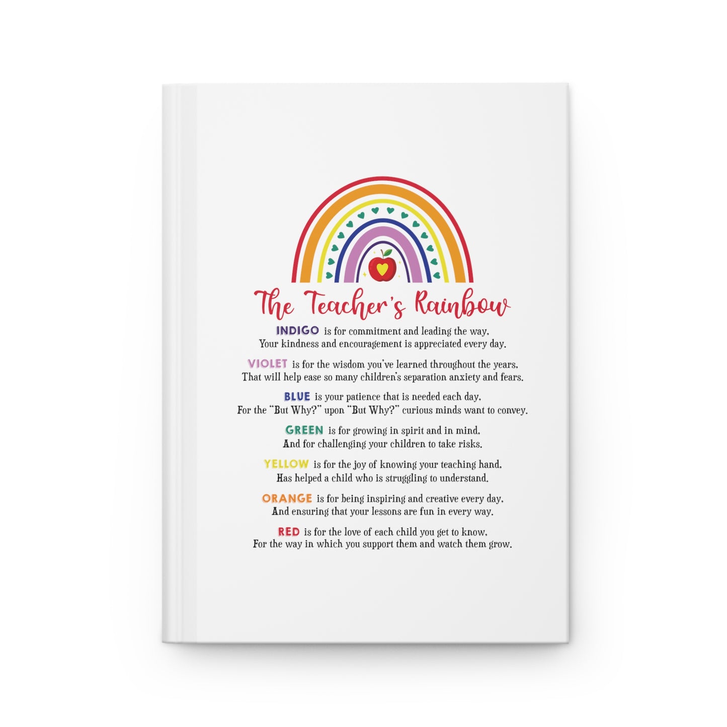 The Teacher's Rainbow Hardcover Journal Matte