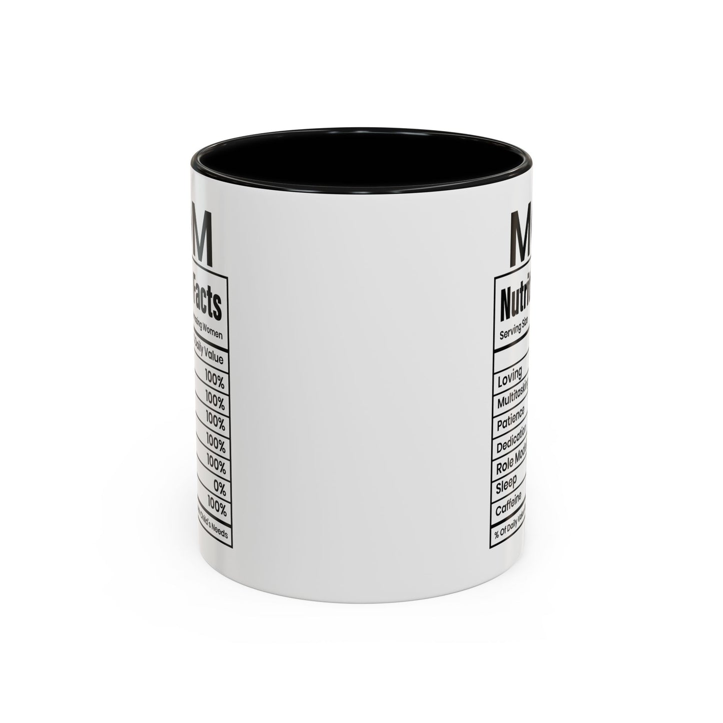 Mom Nutrition Facts  Accent Coffee Mug