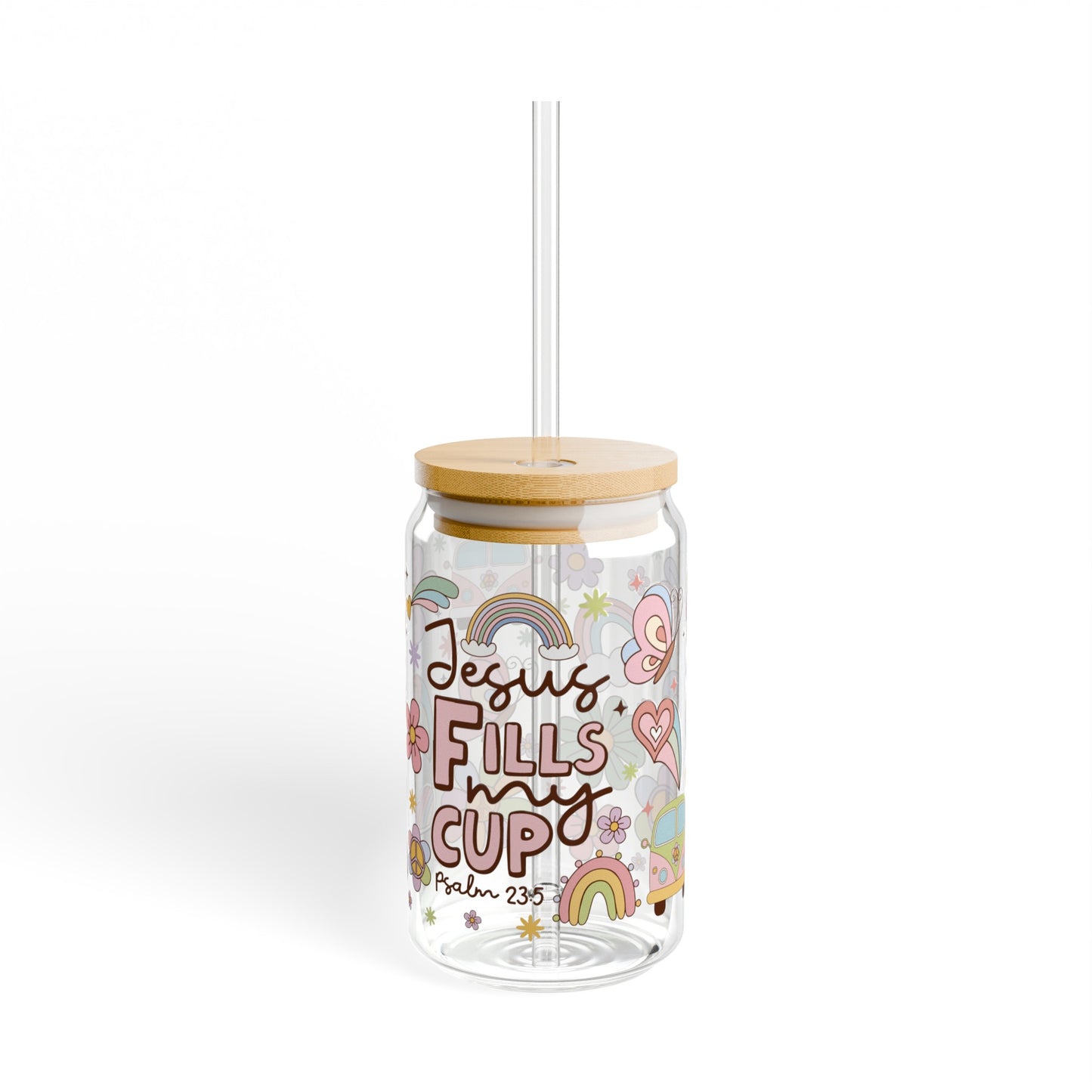 Jesus Fills my Cup  Sipper Glass, 16oz