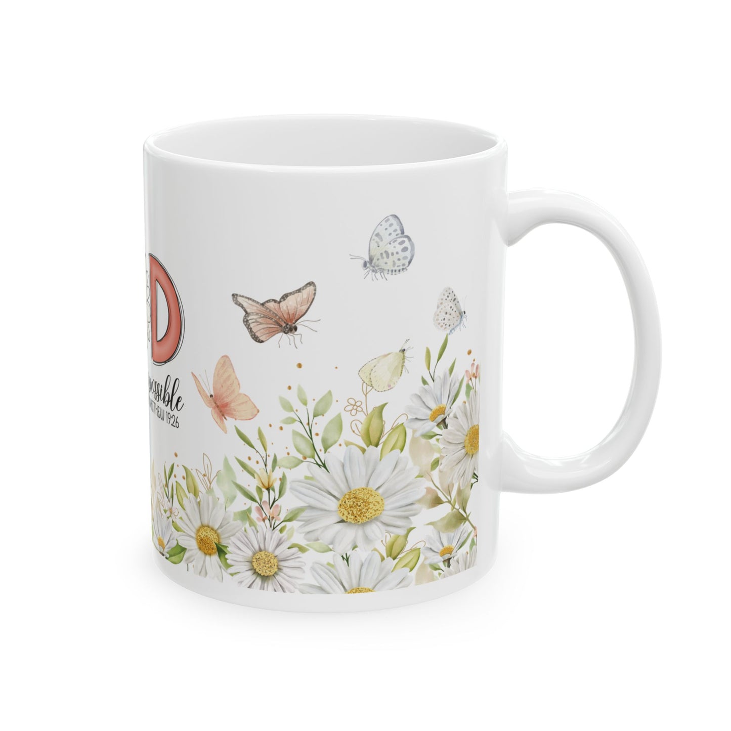 Inspirational Floral Ceramic Mug - "With God All Things Are Possible" - Perfect for Coffee Lovers, Gift for Friends, Home Decor, [...]