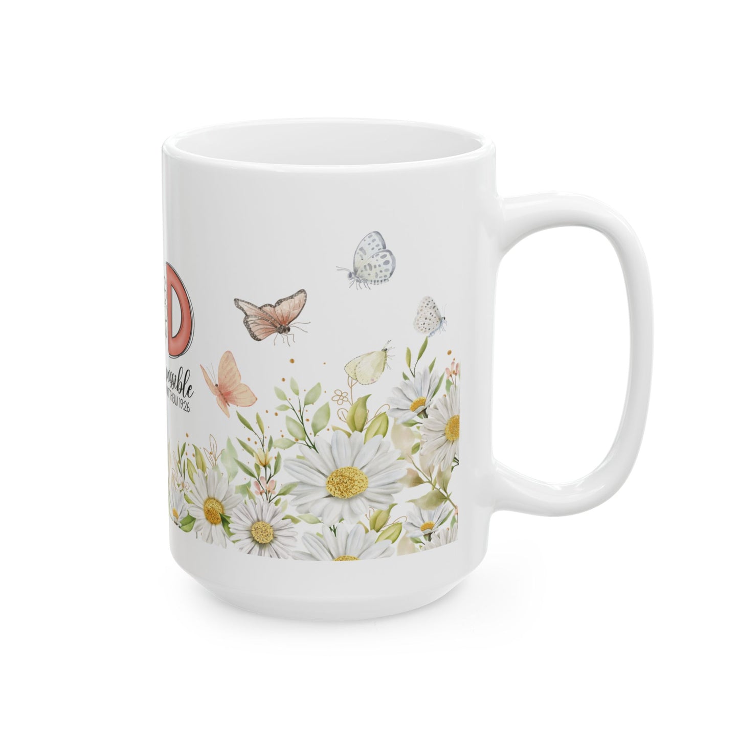 Inspirational Floral Ceramic Mug - "With God All Things Are Possible" - Perfect for Coffee Lovers, Gift for Friends, Home Decor, [...]