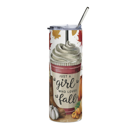 Fall-Themed Stainless Steel Tumbler, 20oz - Just a Girl Who Loves Fall | Autumn Coffee Cup, Thanksgiving Gift, Eco-Friendly Drinkware, [...]