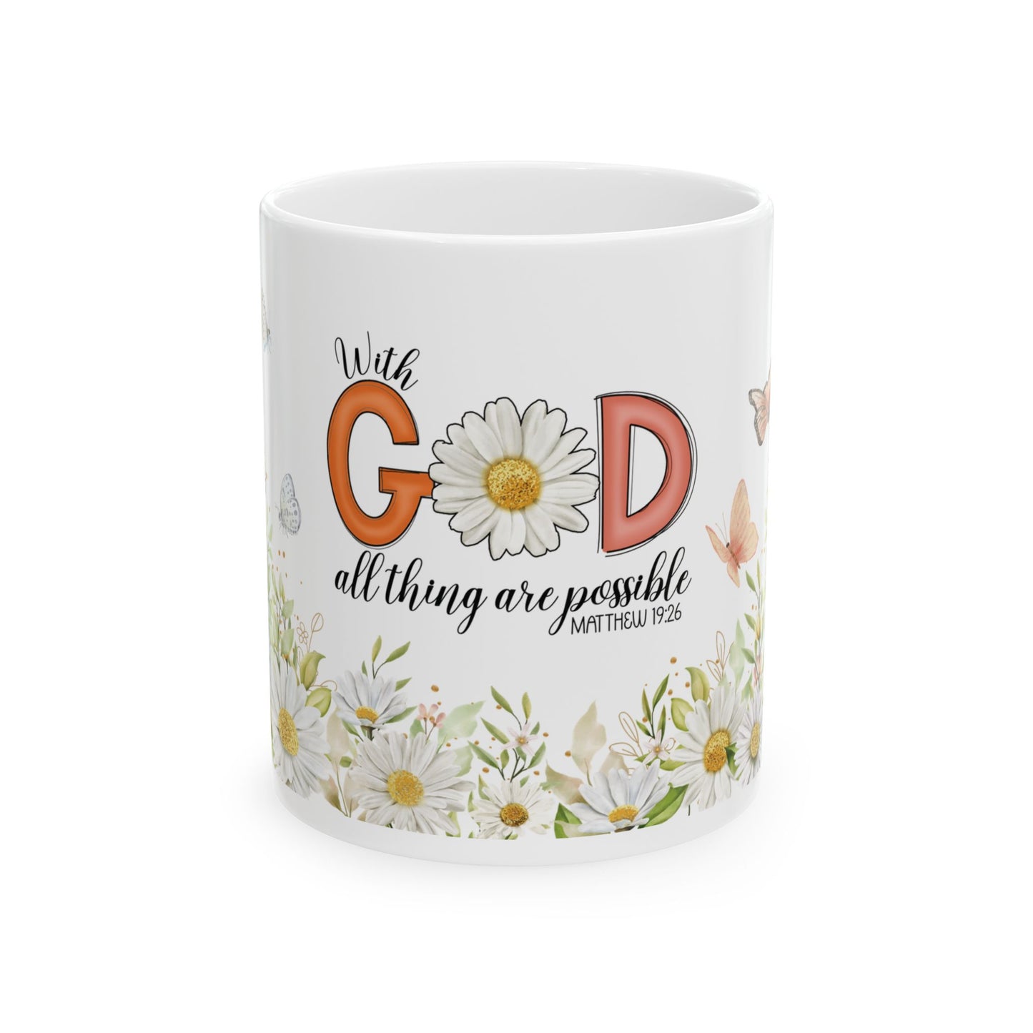 Inspirational Floral Ceramic Mug - "With God All Things Are Possible" - Perfect for Coffee Lovers, Gift for Friends, Home Decor, [...]