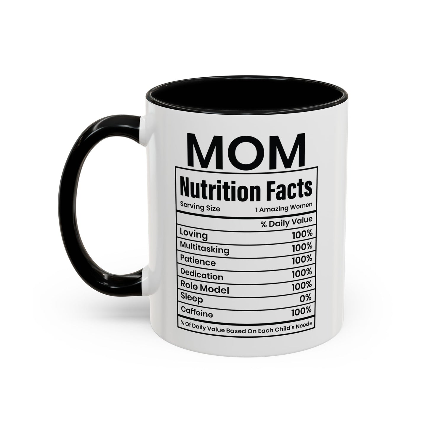 Mom Nutrition Facts  Accent Coffee Mug