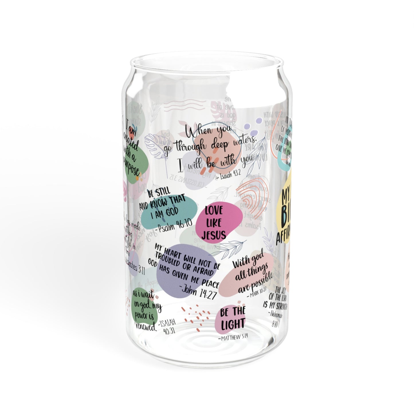 My Daily Bible Affirmations  Sipper Glass, 16oz