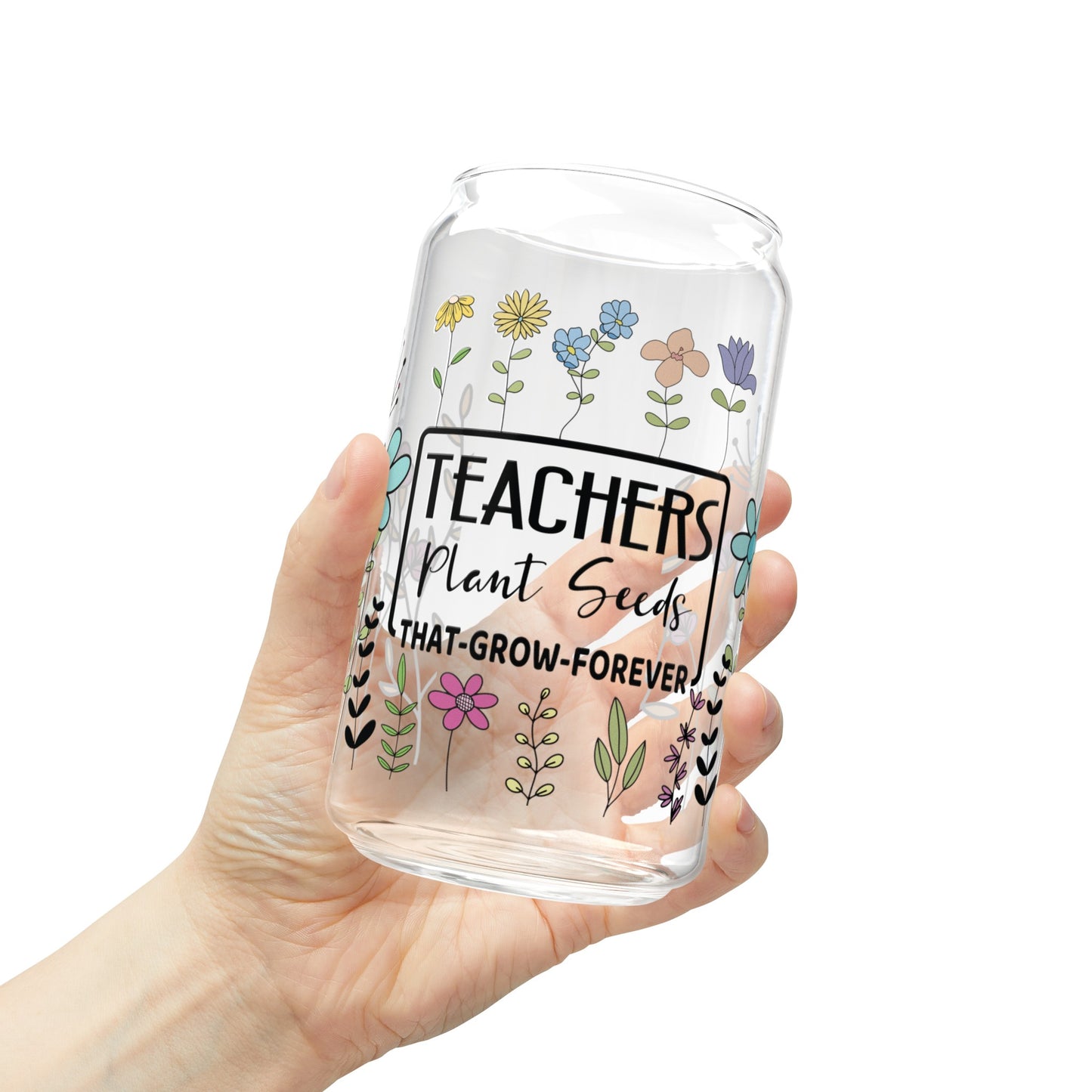 Teachers Plant Seeds Sipper Glass, 16oz