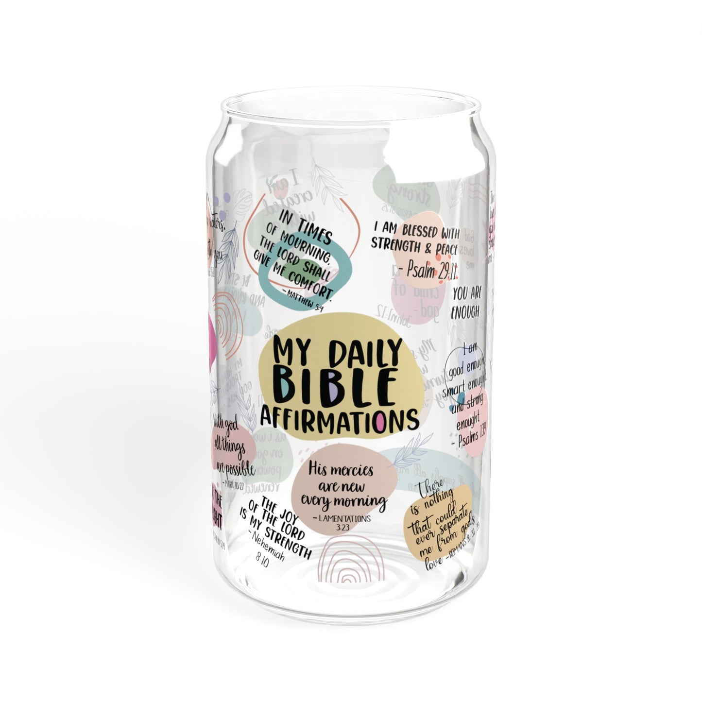 My Daily Bible Affirmations  Sipper Glass, 16oz