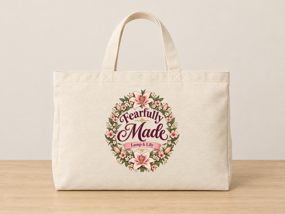 Fearfully Made cream canvas tote, Lamp and Lily Day 11