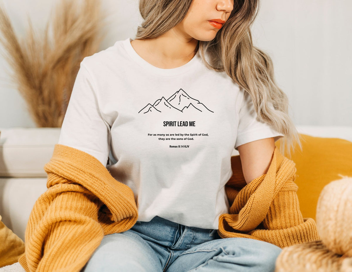 Spirit Lead Me Christian Graphic Tee – Faith T-Shirt | Romans 8:14