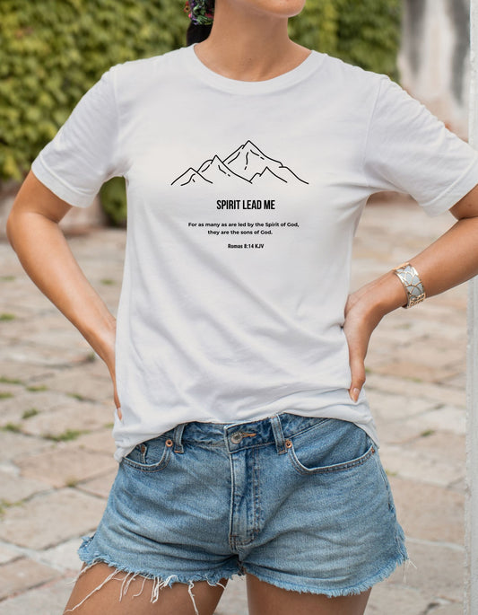 Spirit Lead Me Christian Graphic Tee – Faith T-Shirt | Romans 8:14
